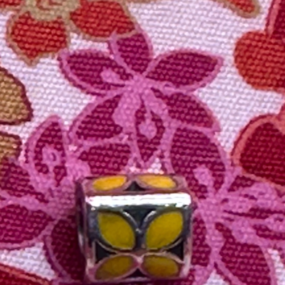 Retired Authentic Pandora Sterling Silver and Yellow Enamel Charm 790437EN06